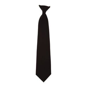 Yoko  Clip-On Unisex Classic Plain Formal Smart Tie (5 Colors) / Black